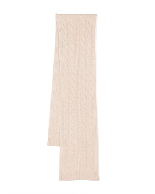 N.Peal cable-knit cashmere scarf