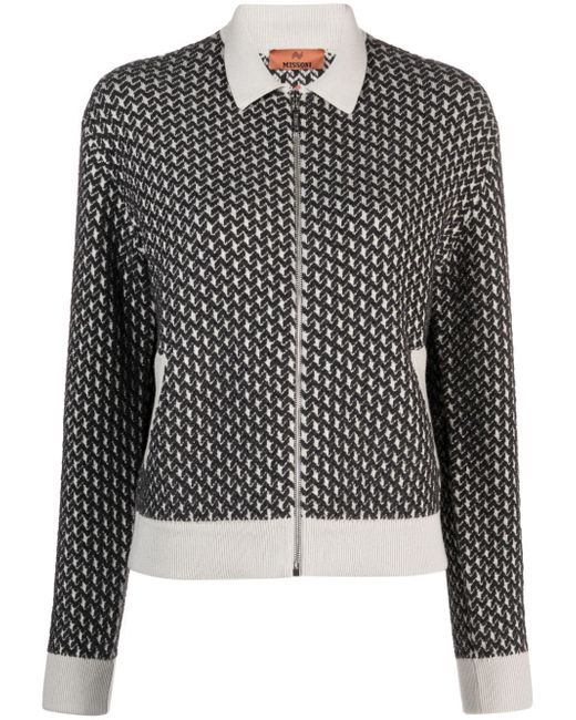 Missoni patterned-jacquard zipped cardigan