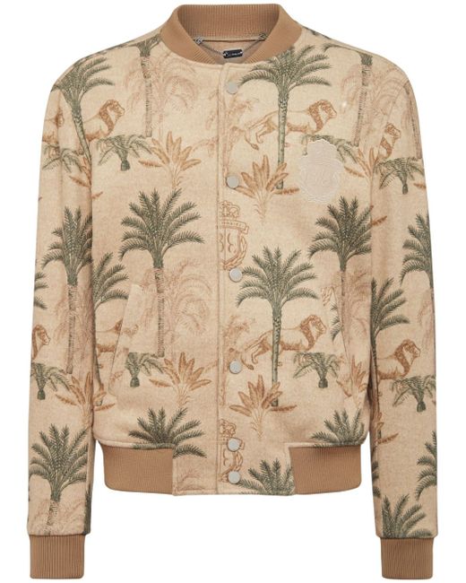 Billionaire palm tree-print bomber jacket