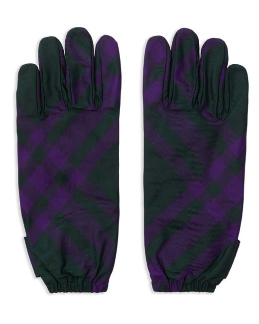 Burberry checked buttoned gloves