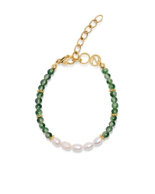 Nialaya Jewelry baroque pearl-agate beaded bracelet