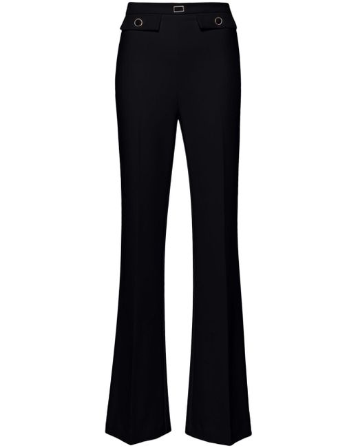 Elisabetta Franchi embossed-buttons crepe flared trousers