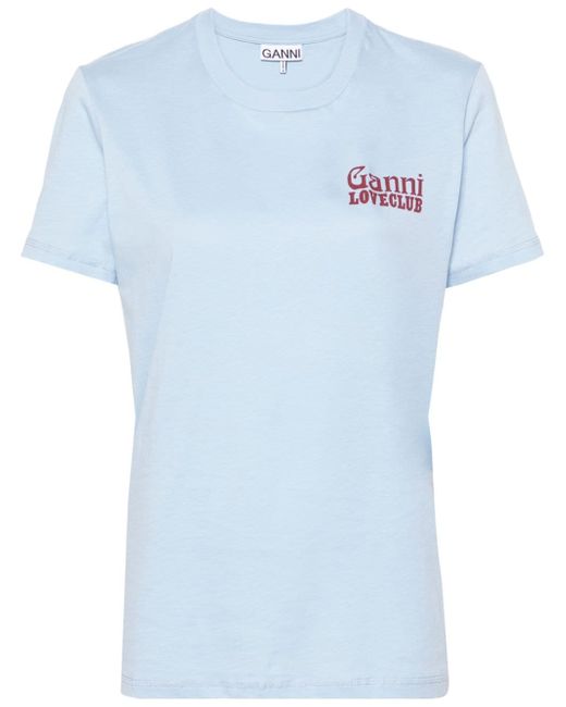 Ganni logo-print organic-cotton T-shirt