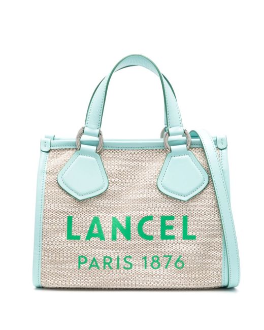 Lancel small Summer canvas tote bag