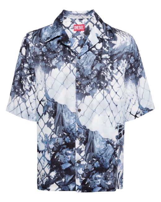Diesel graphic-print camp-collar shirt