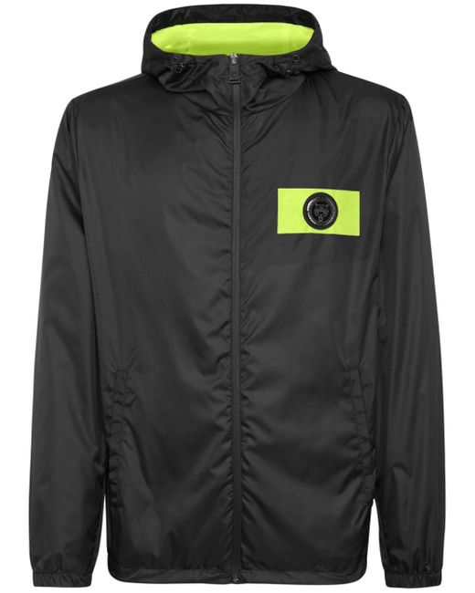 Plein Sport logo-patch windbreaker jacket