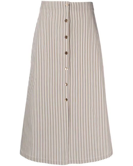 Claudie Pierlot striped A-line midi skirt
