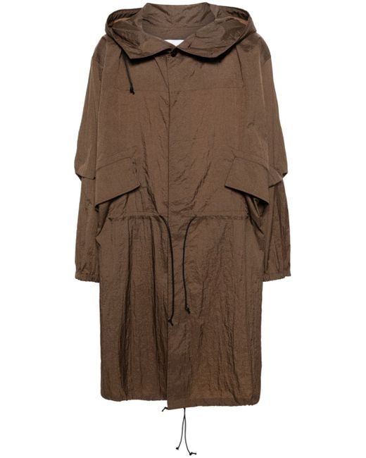 Sage Nation crinkled hooded parka coat