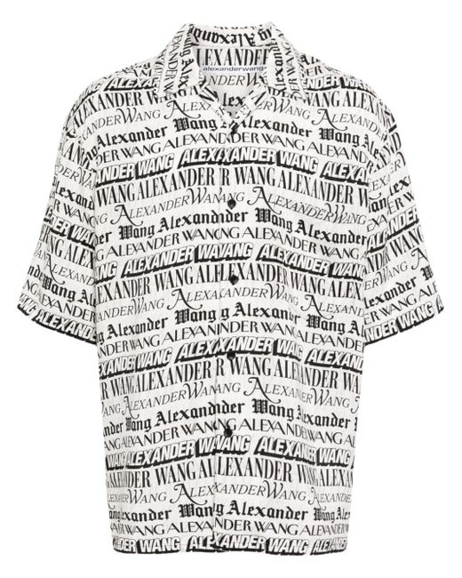 Alexander Wang Newspaper-print camp-collar shirt
