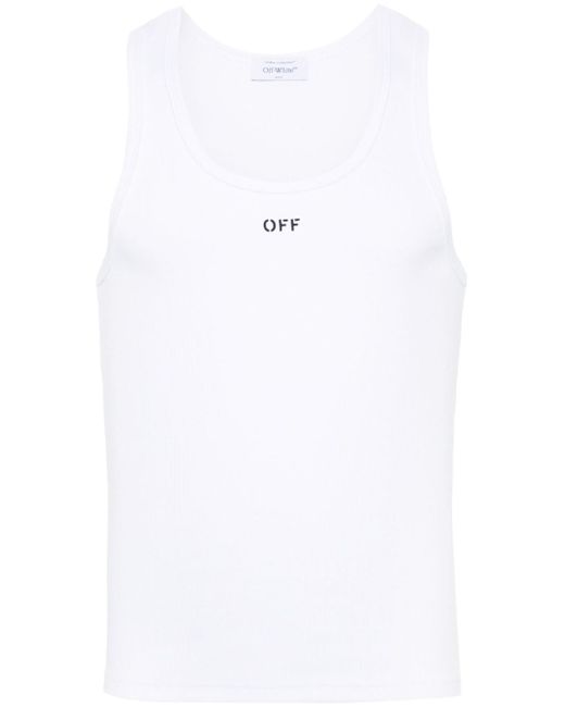 Off-White logo-print cotton tank top
