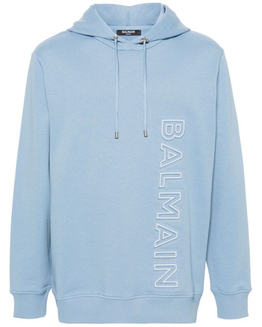 Balmain logo-embossed cotton hoodie