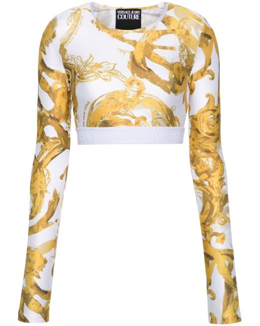 Versace Jeans Couture Watercolour Couture crop top
