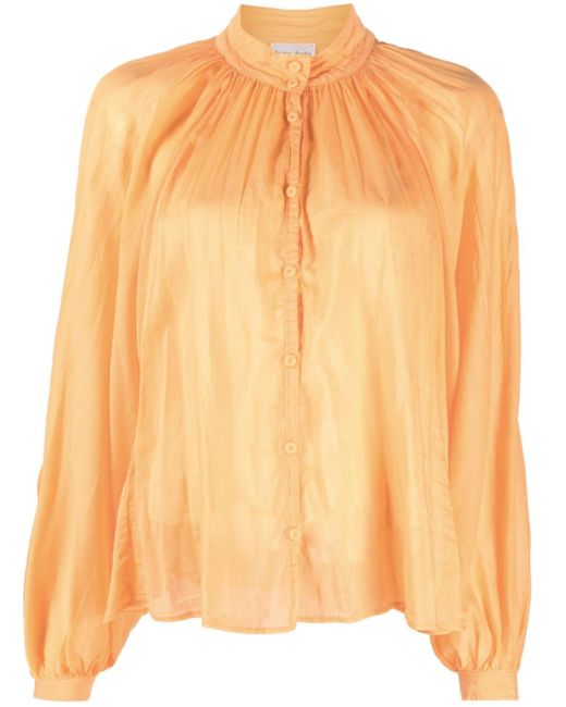 Forte-Forte semi-sheer cotton-blend blouse
