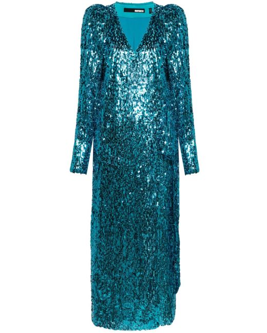 Rotate sequinned wrap maxi dress
