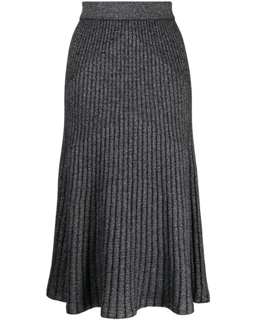 N.Peal pleated cashmere midi skirt