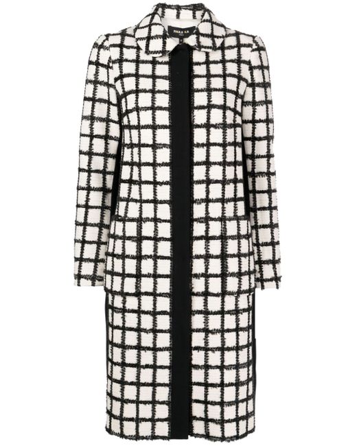 Paule Ka grid-pattern single-breasted coat