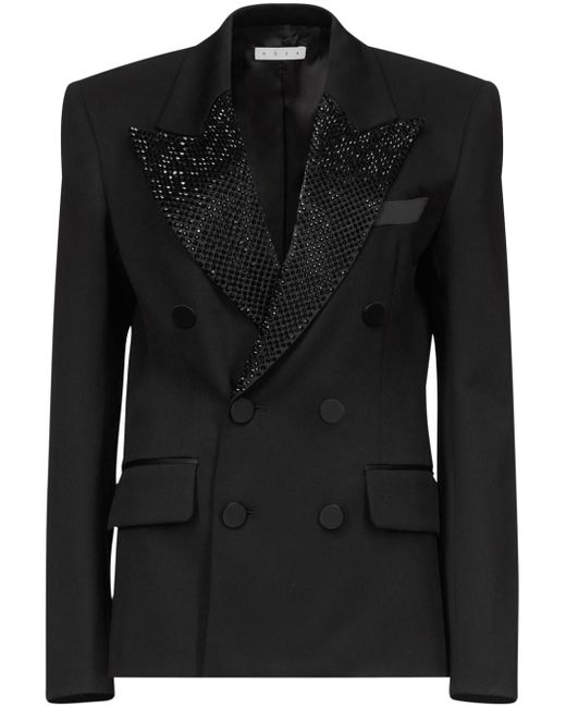 Area crystal-embellished double-breasted blazer
