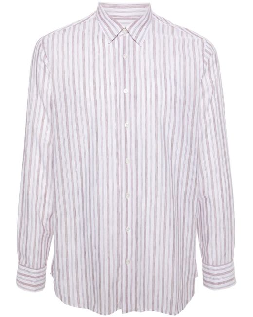 Lardini halo-stripe classic-collar shirt