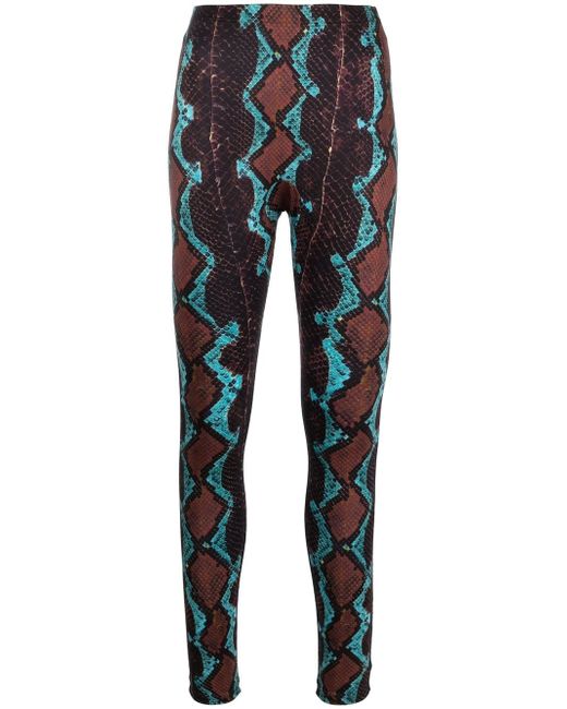 Roberto Cavalli snakeskin-print high-waisted leggings