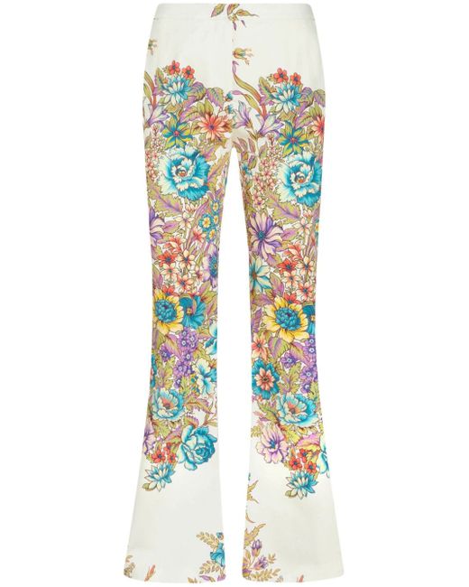 Etro floral-print flared trousers