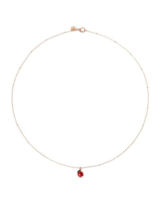 Dodo 9kt rose gold Mini Ladybird necklace