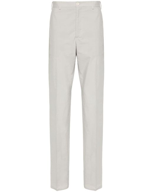 Incotex mid-rise pressed-crease tapered trousers