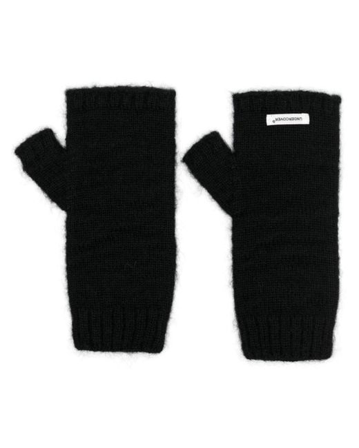 Undercover logo-patch brushed gloves