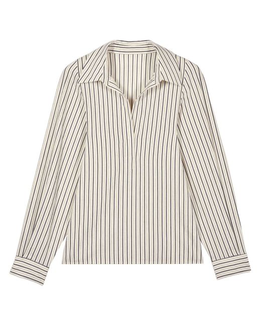 Ba & Sh Felicia striped cotton-blend shirt