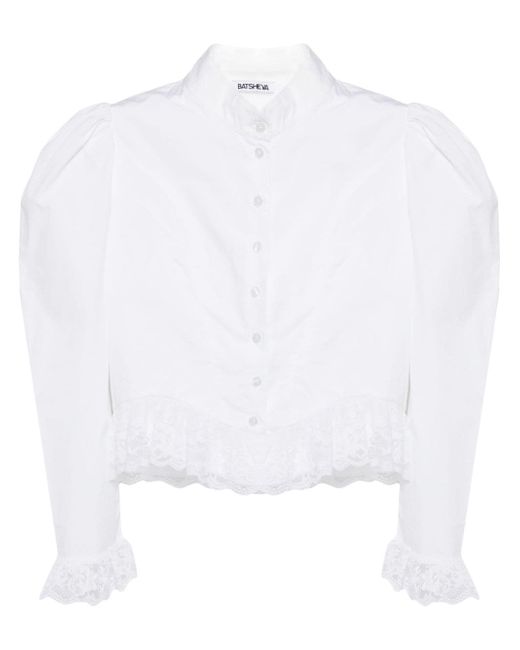 Batsheva Grace lace-trim cotton blouse