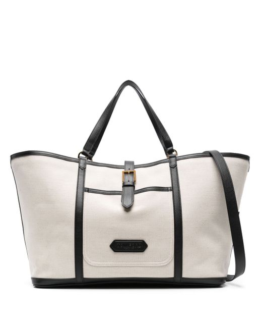 Tom Ford logo-patch canvas tote bag