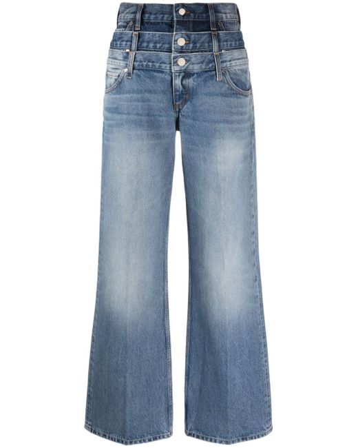 Sandro triple-waisted organic-cotton straight-leg jeans