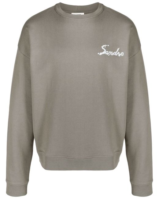 Sandro rubberised-logo jersey sweatshirt