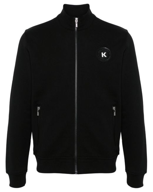 Karl Lagerfeld logo-patch zipped sweatshirt