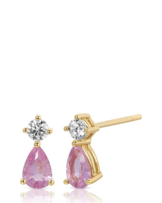 Anita Ko 18kt yellow Violet sapphire and diamond stud earrings