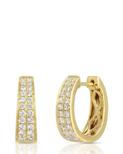 Anita Ko 18kt yellow pave Meryl diamond hoop earrings