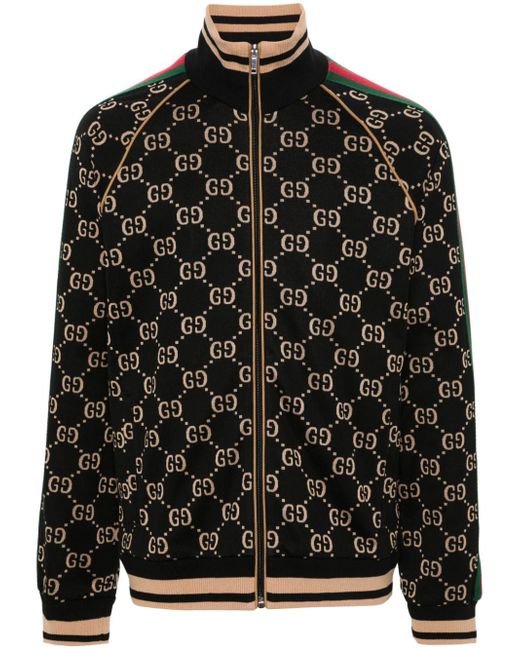 Gucci GG Damier-jacquard zipped jacket