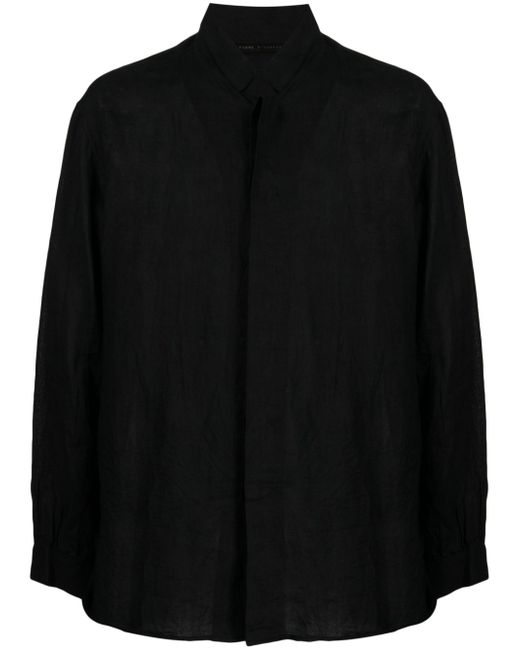 Forme D'expression concealed-fastening virgin-wool shirt