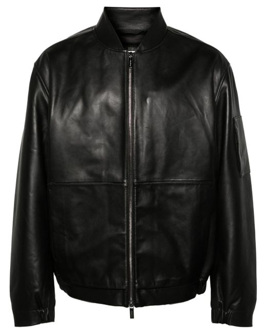 Calvin Klein zip-up leather bomber jacket