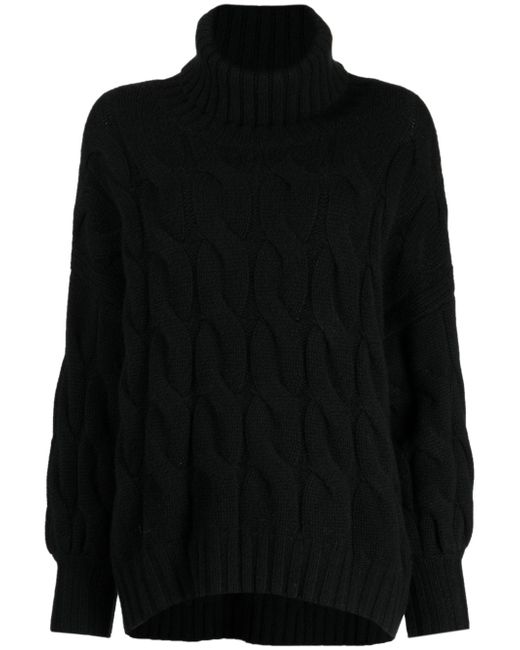 N.Peal Chunky Cable roll-neck jumper