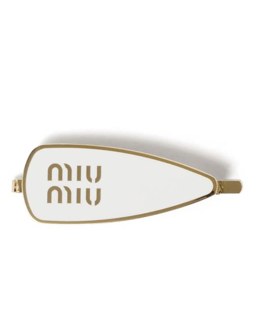 Miu Miu engraved-logo enamel hair clip