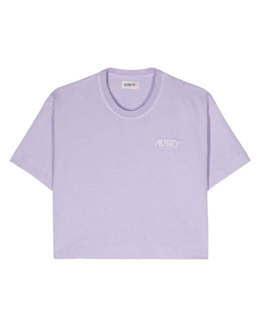 Autry logo-patch cropped T-shirt