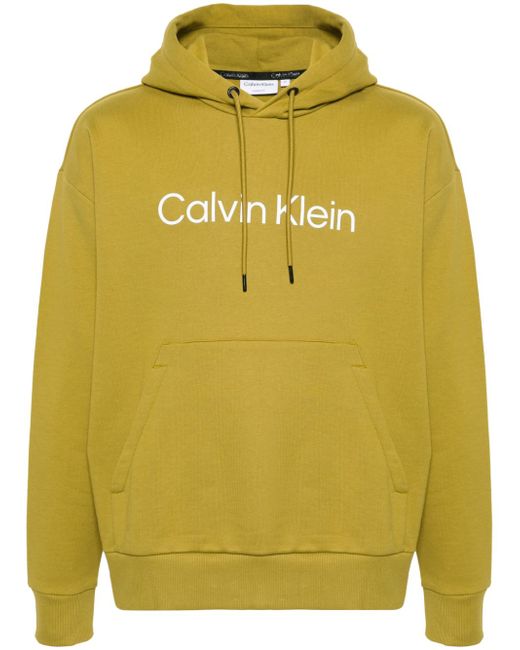 Calvin Klein logo-lettering cotton hoodie