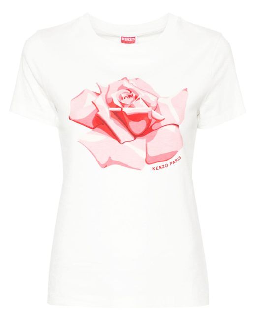 Kenzo rose-print T-shirt