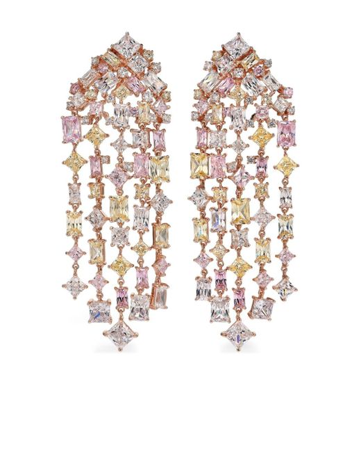 Anabela Chan 18kt rose gold vermeil Cascade diamond earrings