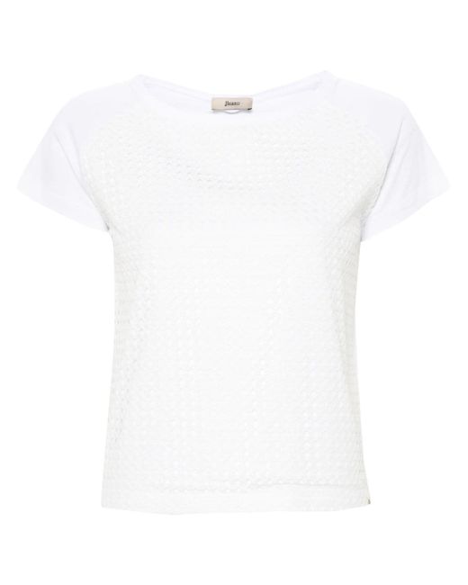 Herno corded-lace cotton T-shirt