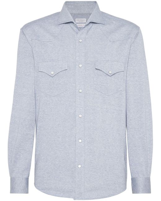 Brunello Cucinelli Western linen-cotton jersey shirt