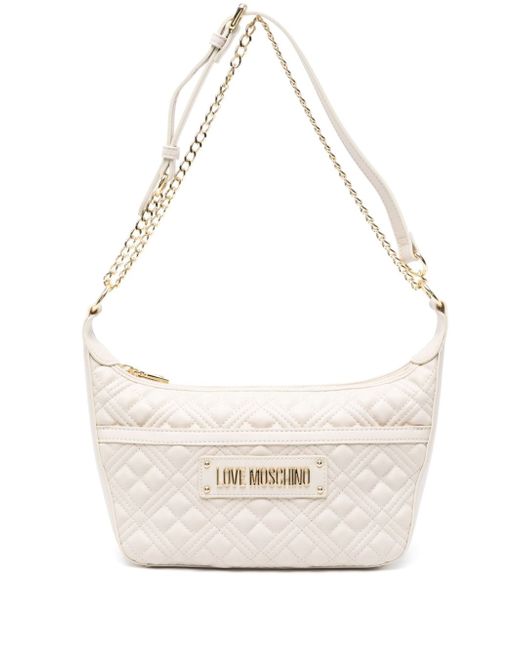 Love Moschino logo-lettering quilted shoulder bag