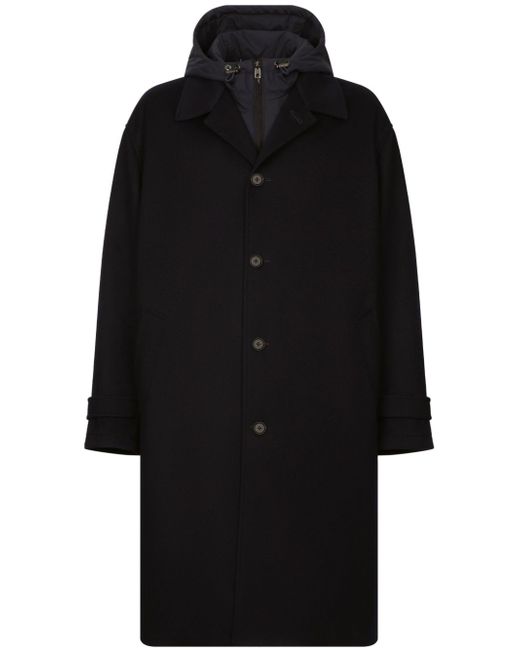 Dolce & Gabbana hooded single-breasted coat