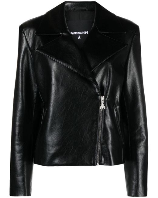 Patrizia Pepe faux-leather biker jacket