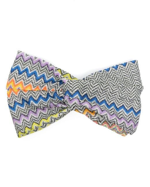 Missoni zigzag-woven knot-detailed headband